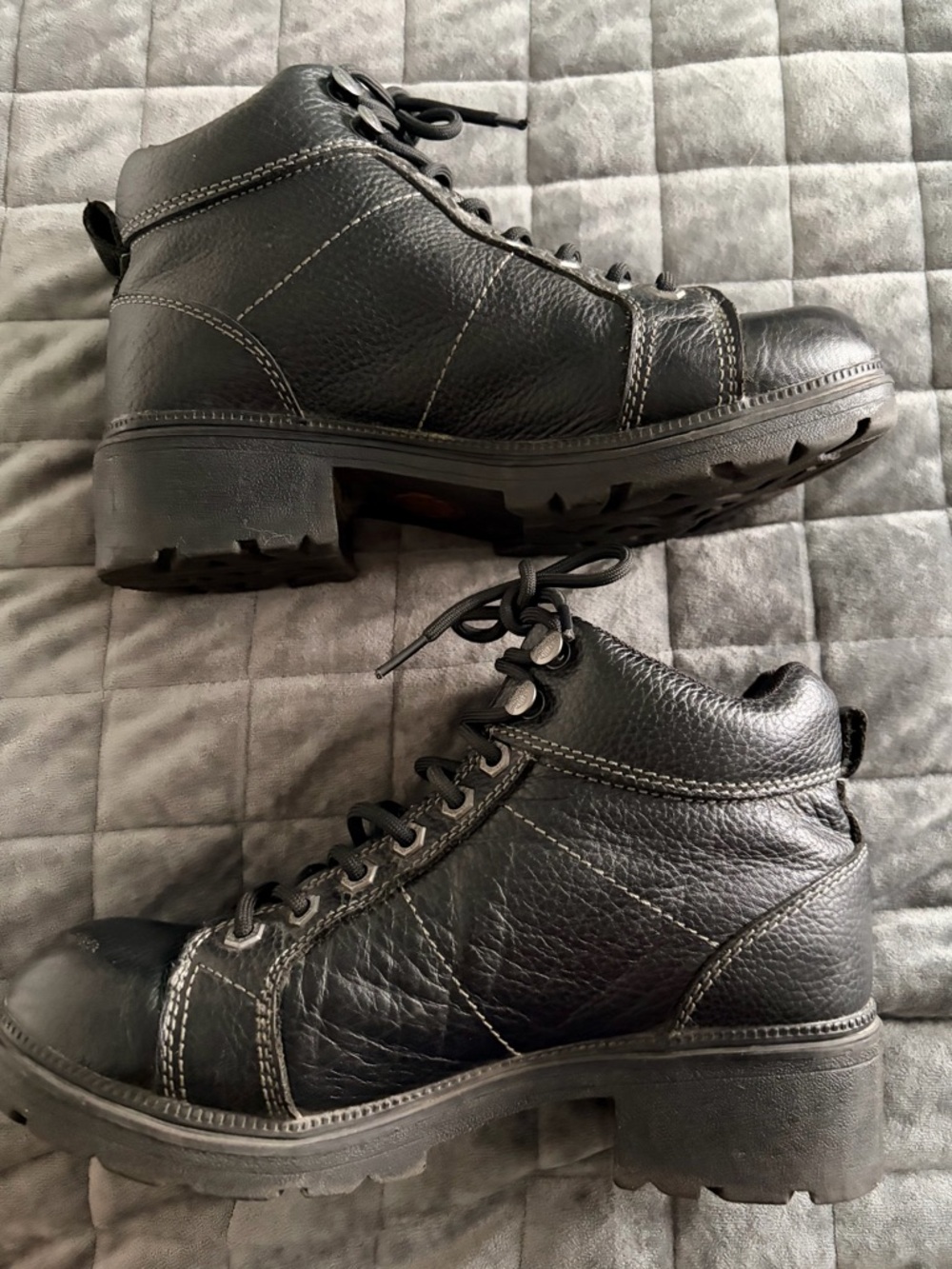 Harley Davidson Black Leather Motorcycle Riding Boots Size 8.5 Great Condition - Picture 7 of 13
